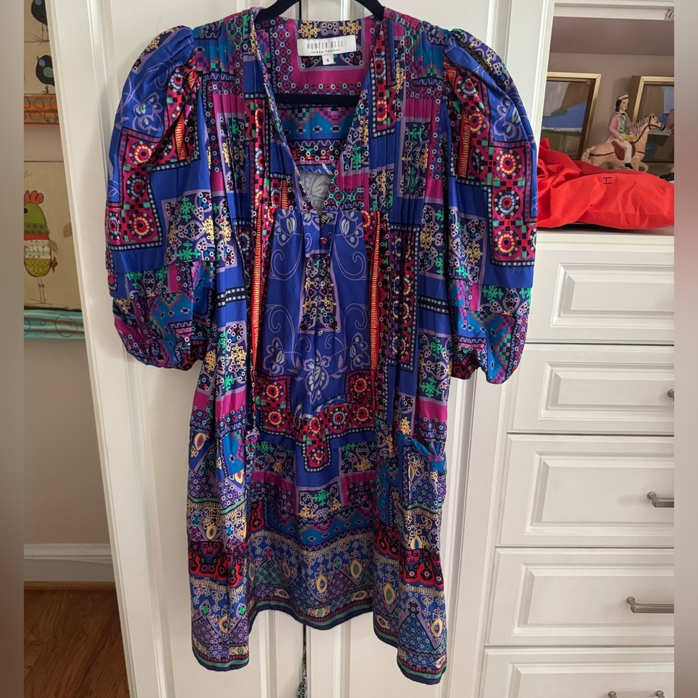 Hunter Bell Vibrant Blue and Purple Mini Dress